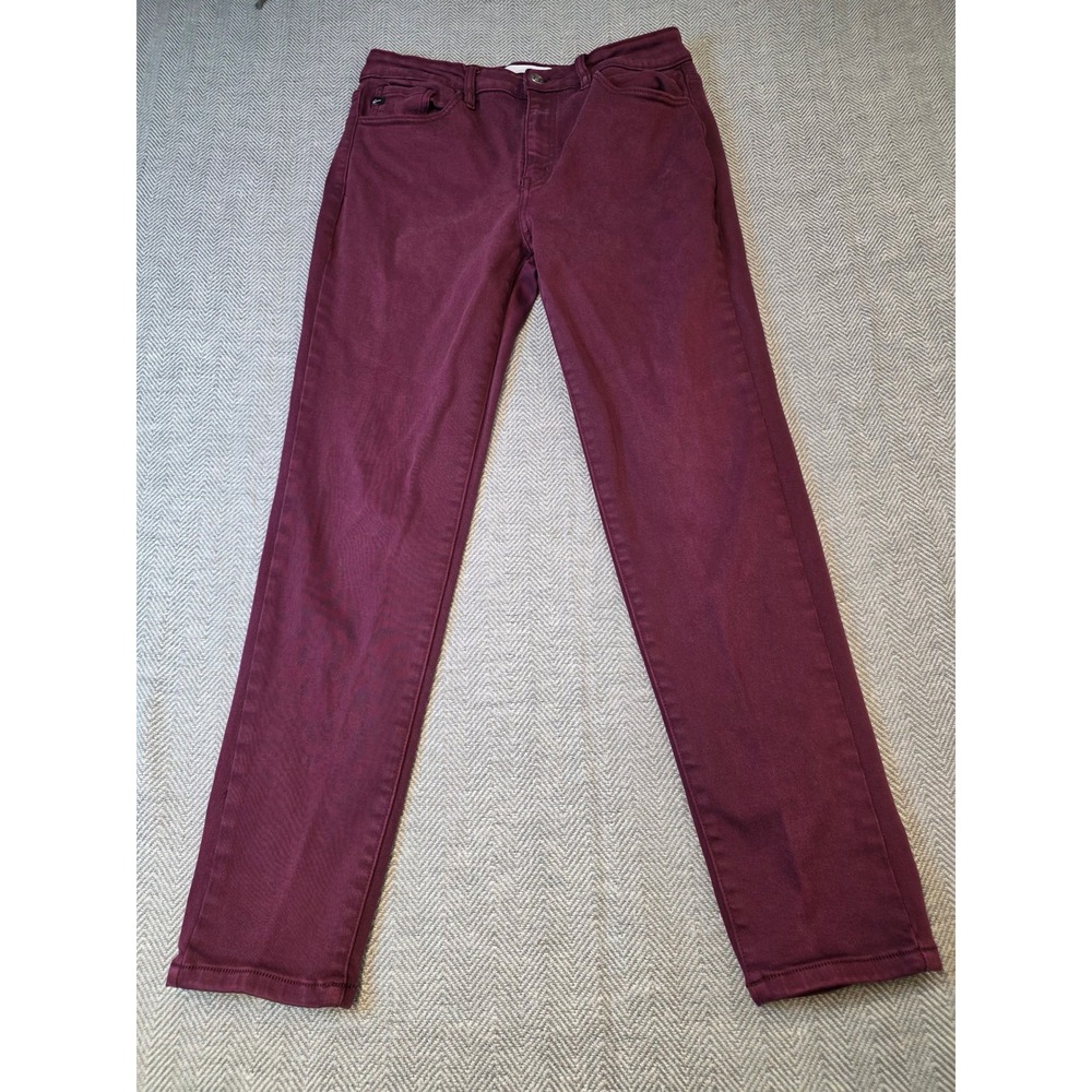 KanCAn Jeans Women 31 Burgundy Denim Medium Wash Single Stitch Grunge Streetwear